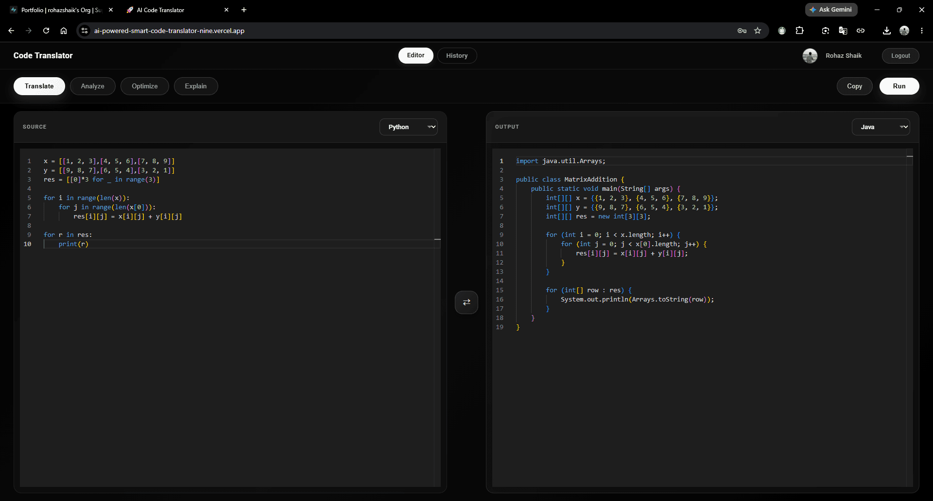 AI-Powered Smart Code Translator screenshot 3